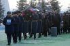 На церемонии прощания с погибшими при крушении самолета Ту-154 в Черном море на Федеральном военном мемориальном кладбище в Московской области.
