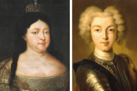 Анна Иоанновна и Пётр II.