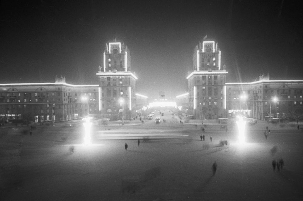 Ворота города Минска — привокзальная площадь, 1971 год.