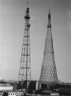 Антенные башни на территории московского телецентра на Шаболовке, 1959 год.