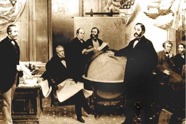 Подписание договора о продаже Аляски 30 марта 1867 года.