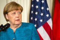 Ангела Меркель на совместной пресс-конференции с Дональдом Трампом.