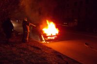 Утром 30 марта в столице Кузбасса сгорел автомобиль.