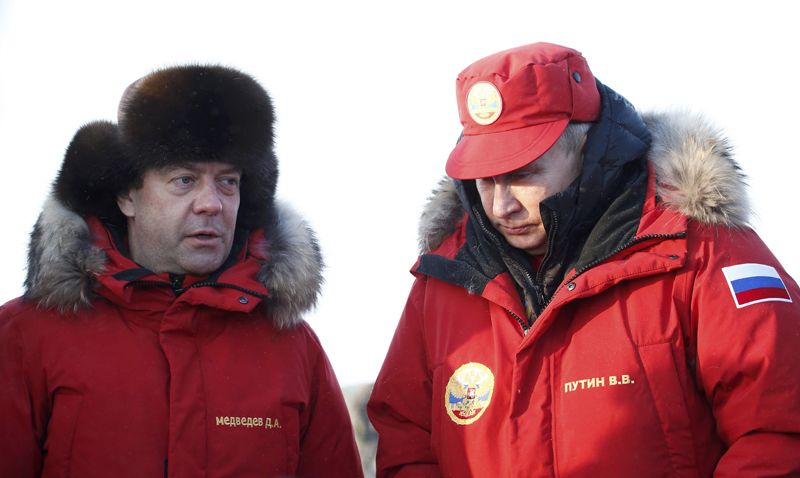 Владимир Путин и Дмитрий Медведев смогли своими глазами оценить результаты работ.