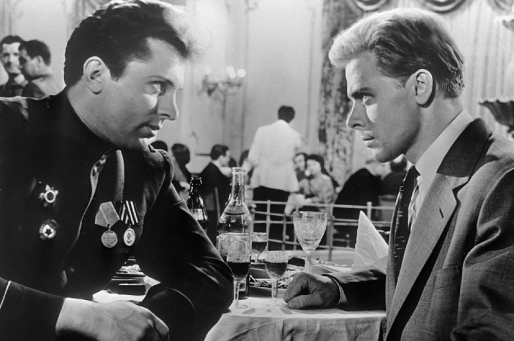 Евгений Лазарев и Виталий Коняев в фильме Владимира Басова «Тишина», 1963 год.