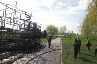 На месте пожара на винницкой набережной