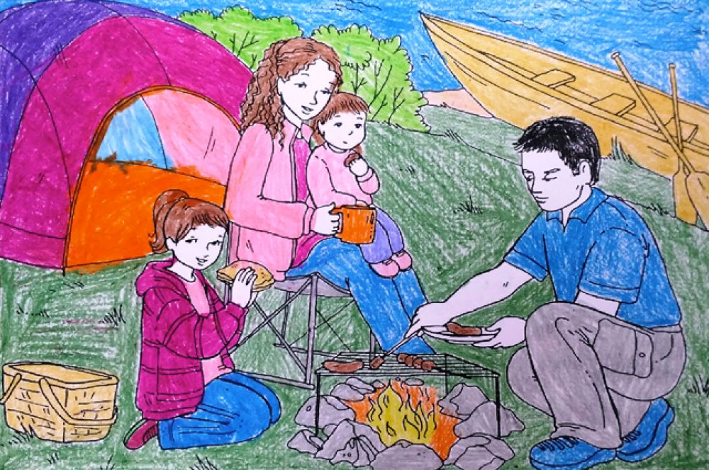 Участник №7 Есения, М., 5 лет. «Отдых на берегу Байкала»