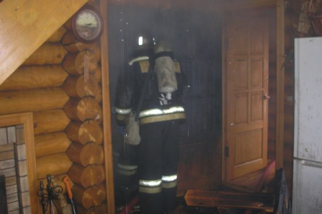 В Оренбургском районе сгорела частная баня
