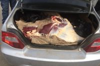 Мясо перевозили в грязном салоне и багажнике автомобиля. 