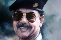 Саддам Хусейн. Картина современного иракского художника. Репродукция.