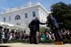 5 апреля. Президент США Дональд Трамп приветствует короля Иордании Абдаллы II во время совместной пресс-конференции в Розовом саду в Белом доме.