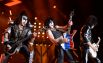 Музыканты группы Kiss выступают на концерте в СК «Олимпийский» в Москве.