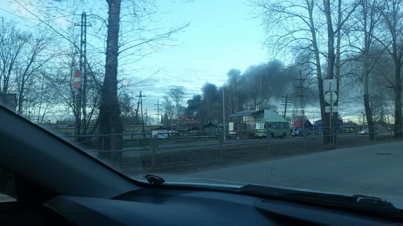 Пожар на мясокомбинате в Краснокамске.