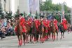 Завершила прохождение парадных расчетов конная группа почетного караула Кубанского казачьего войска.