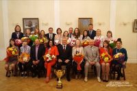 Чествование серебряных призеров чемпионата России по мини-футболу.