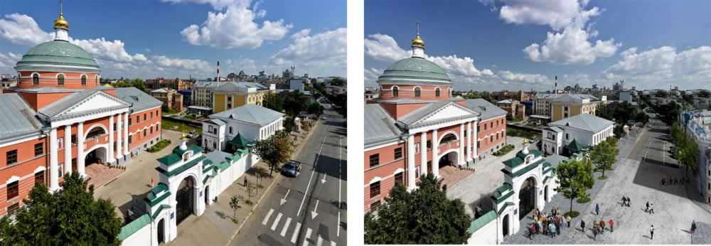 Пространство перед Казанским Богородицким монастырем может стать пешеходным.