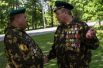 Ветераны погранвойск на Поклонной горе в Москве.