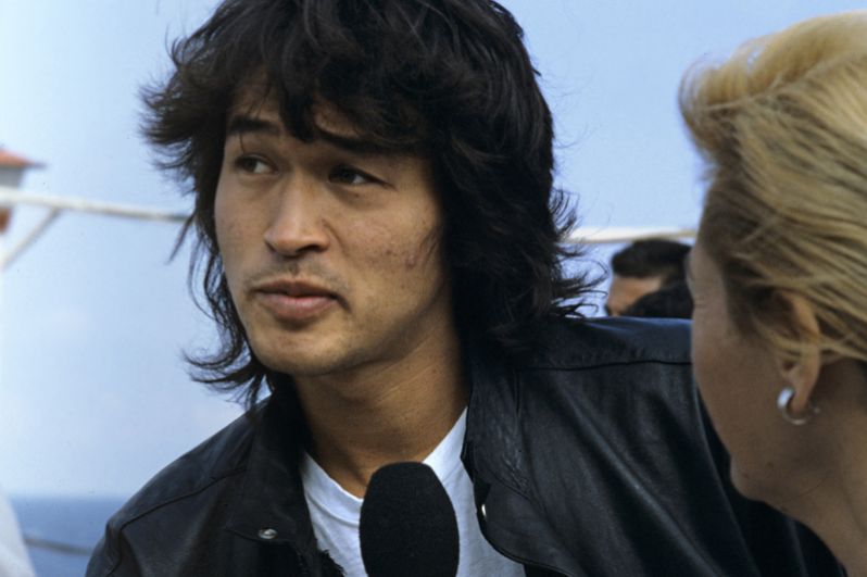 Лидер рок-группы «Кино», исполнитель одной из ролей в фильме «Игла», 1988 год.