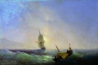 Картина Айвазовского "Спасающиеся от кораблекрушения" (1844)