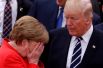 7 июля. Канцлер Германии Ангела Меркель и президент США Дональд Трамп во время саммита G20 в Гамбурге.