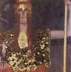 «Афина Паллада», 1898 год. Климт был одним из основателей Венского сецессиона — объединения художников, целью которого была организация выставок для молодых мастеров, пишущих в необычном стиле, и привлечение лучших зарубежных художников в Вену. Символом группы была Афина Паллада — богиня правосудия, мудрости и искусства. 
