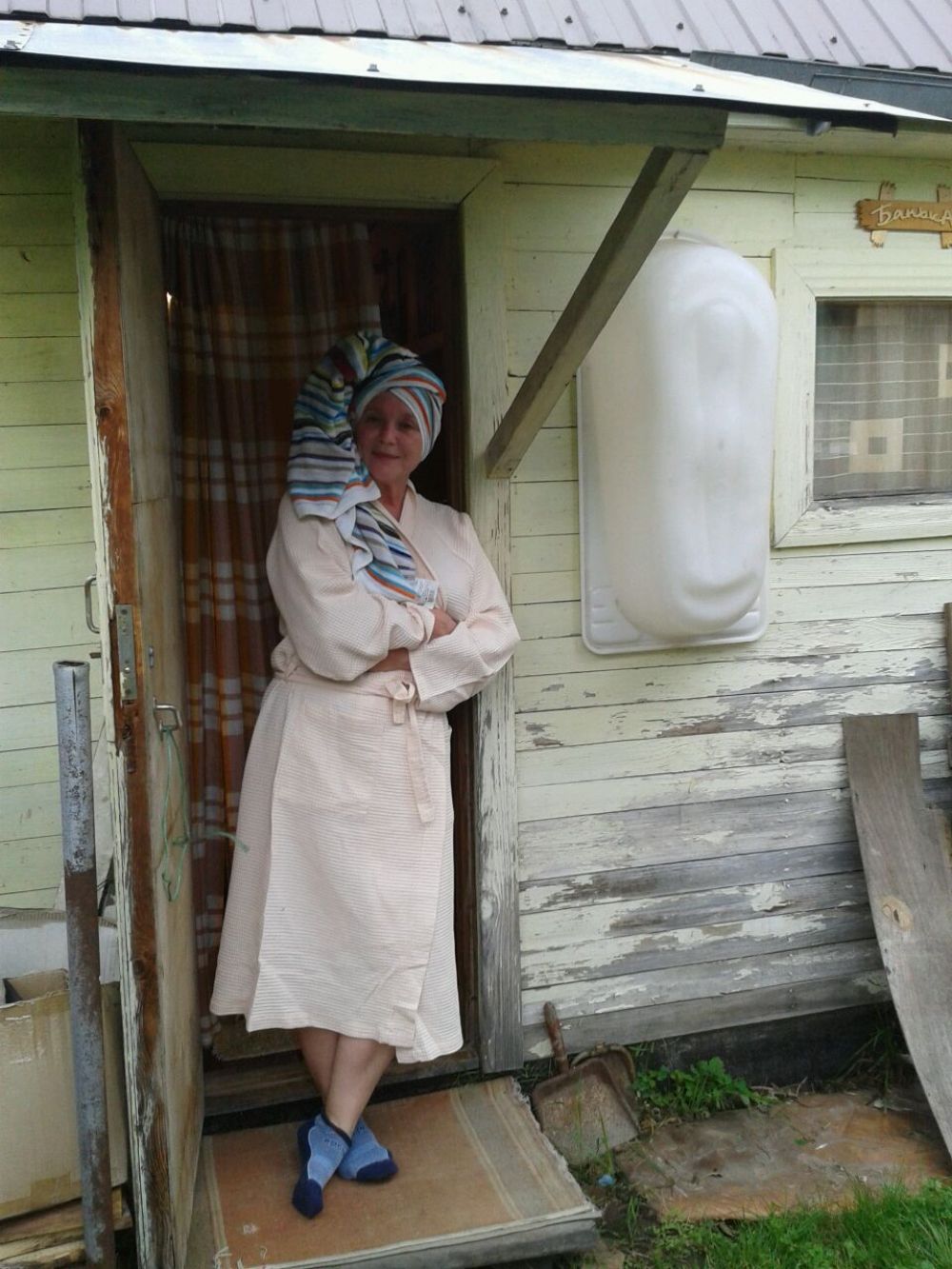 Маргарита Петрова после бани на даче.