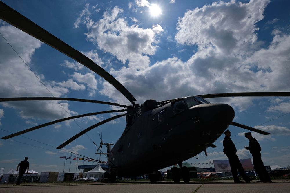 Вертолёт МИ-26 на Международном авиационно-космическом салоне МАКС-2017 в Жуковском.