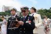 Участники торжественных мероприятий в Воронеже, приуроченных к Дню Военно-морского флота России.