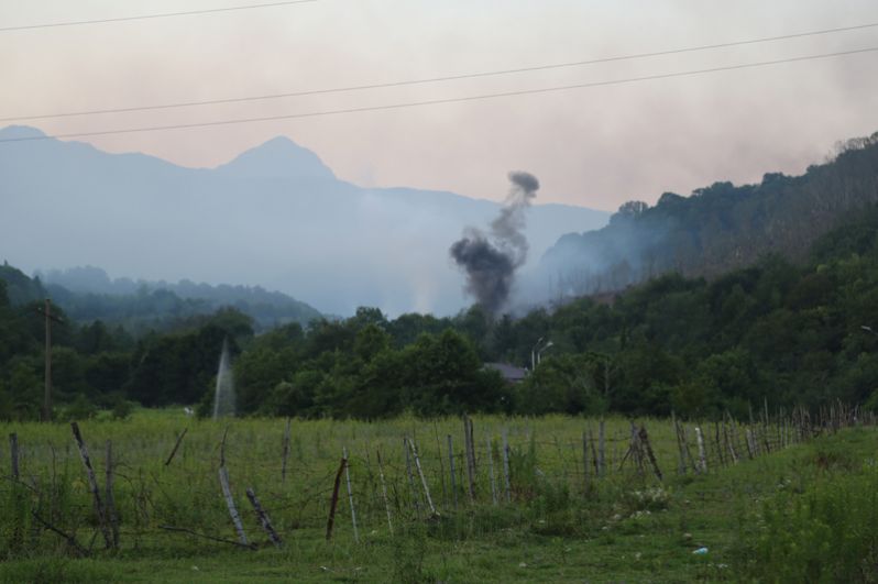 Село Приморское Гудаутского района, где взорвались боеприпасы на складе Минобороны Абхазии. 
