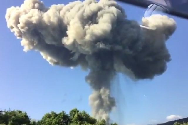 Взрыв прогремел на складе Минобороны в Абхазии.