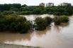 Река Комаровка, разлившаяся после ливней.