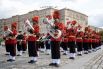 Музыканты Сводного военного оркестра трех видов Вооруженных сил Индии.