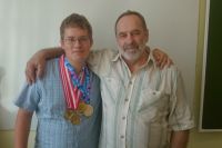 Сергей Полянский и один из его учеников - золотой медалист Международной Олимпиады по физике 2017 г. Василий Югов.