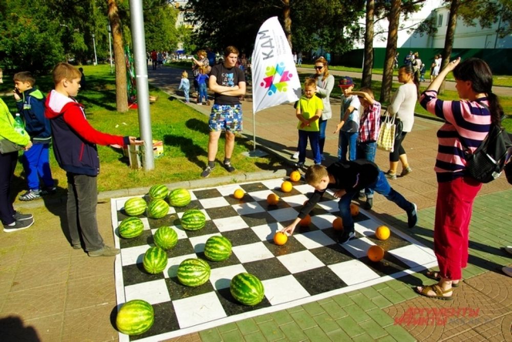 Огромные арбузно-дынные шашки стали хитом пикника