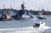 Малый противолодочный корабль «Калмыкия» во время выхода кораблей Балтийского флота в море в рамках российско-белорусских стратегических учений «Запад-2017».