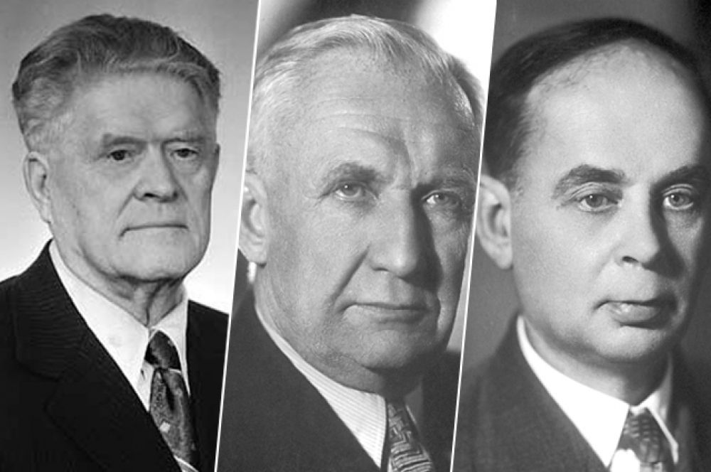 1958 год, Павел Алексеевич Черенков, Игорь Евгеньевич Тамм и Илья Михайлович Франк. Нобелевская премия по физике «за открытие и истолкование эффекта Черенкова».
