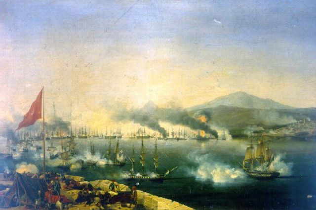 Морская битва при Наварине. Луис Гарнерай. (1827)