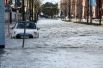 Затопленные улицы в районе Хафенсити в Гамбурге.