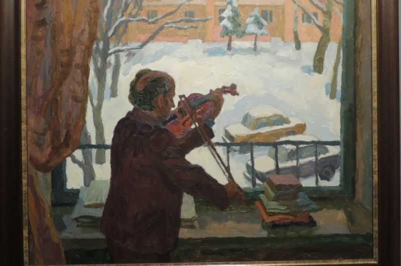 «Автопортрет со скрипкой». Автор: Карл Фридман, 1990