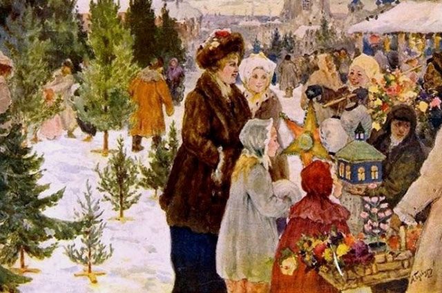«Рождественский базар». 1906 г. Художник А. Бучкури