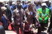 Президент Зимбабве Роберт Мугабе и его жена Грейс Мугабе прибыли к месту проведения шестого съезда правящей партии ZANU PF в Хараре, 6 декабря 2014 года.