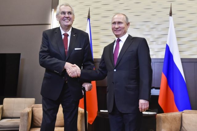 Милош Земан и Владимир Путин.