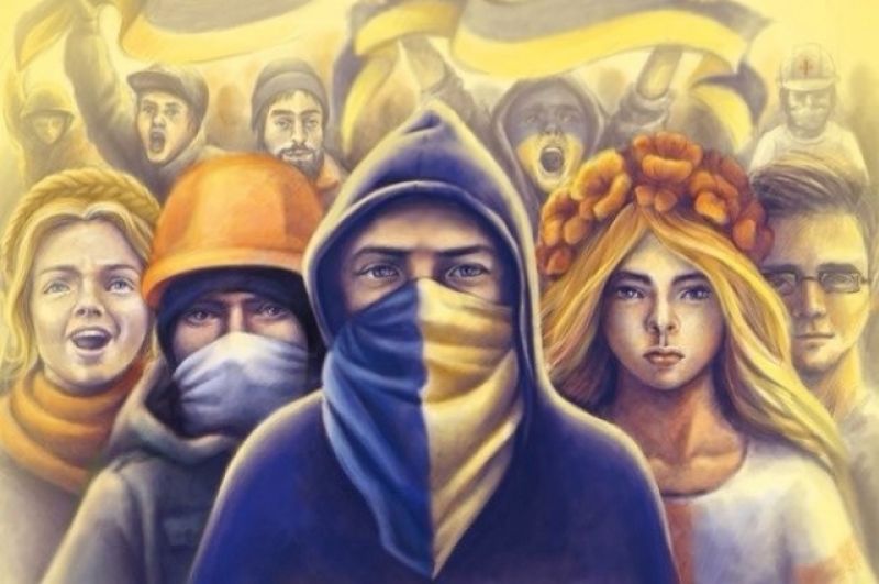 Кроме того, с начала 2016 в Украине историю Евромайдана начали запечатлевать в художественных выставках, галереях и граффити. Так, первые муралы, посвященные Майдану, появились в конце 2015. Была проведена первая открытая выставка художественных работ на Майдане.