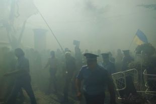 Активисты устроили стычку с правоохранителями под АП