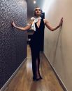 А Полина Гагарина для данного случая выбрала длинное облегающее платье с эффектным разрезом.