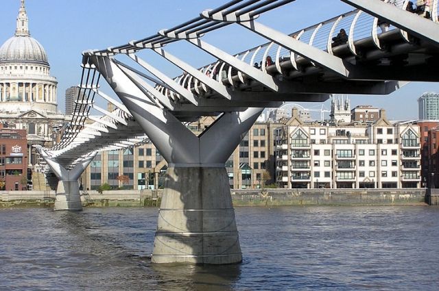 Критическое число пешеходов для каждого моста своё.  Для лондонского «Миллениума» - 165 человек.