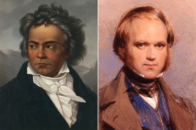Людвиг ван Бетховен и Чарльз Дарвин.