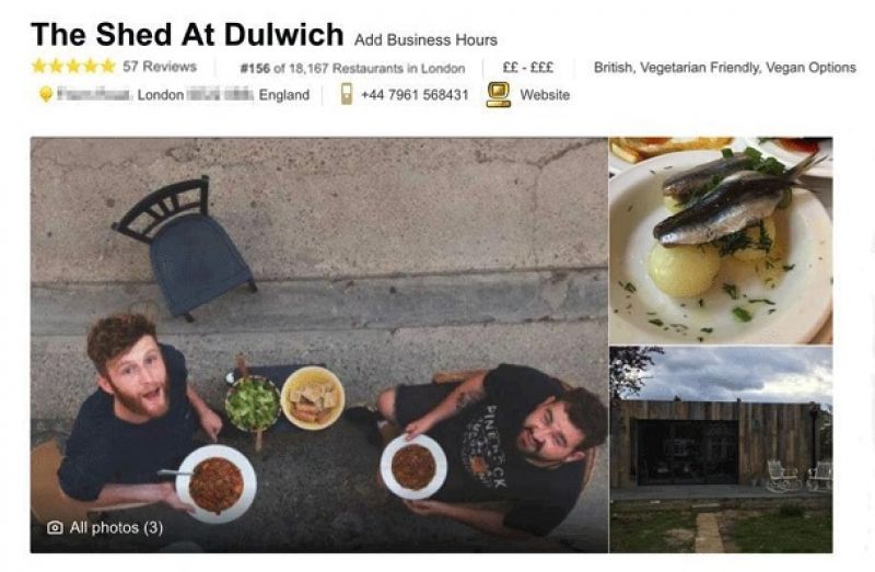 Страничка ресторана на TripAdvisor появилась в апреле 2017 года. Убо разместил фотографии и подписал, что заведение работает только по предварительному бронированию.