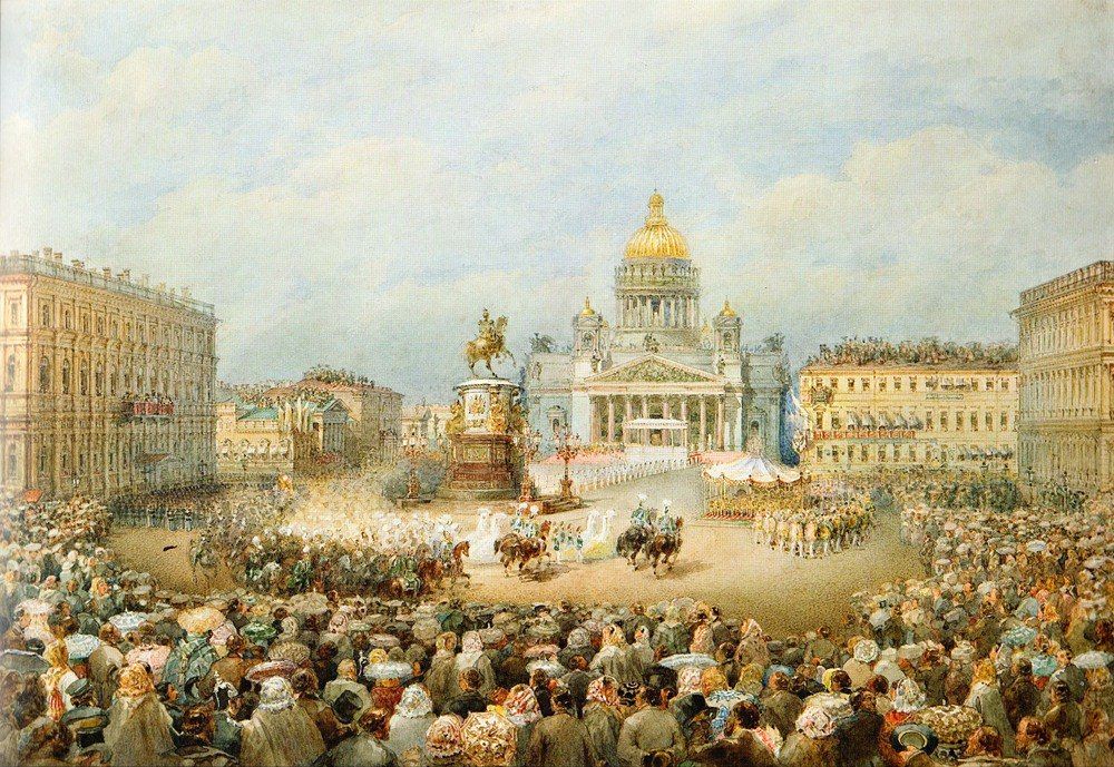Торжественное открытие памятника императору Николаю I на Мариинской площади 25 июля 1859 года