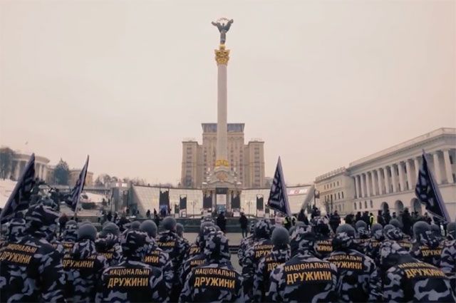 Марш «Национальных дружин» в Киеве.